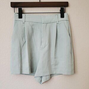 ZARA Sage Green/Mint High Waisted Pleated Shorts size S